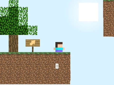 Minecraft Only Up gameplay showing block character climbing pixelated structures