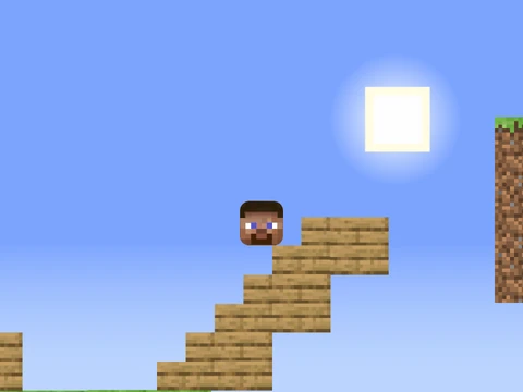 Minecraft Only Up no checkpoint game showing blocky platform climbing