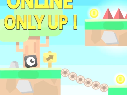 ONLINE ONLY UP platformer game screenshot showing character climbing