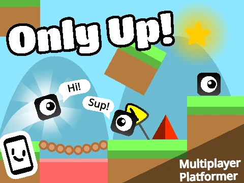 ONLINE ONLY UP Multiplayer Scrolling Platformer screenshot showing vertical climbing gameplay