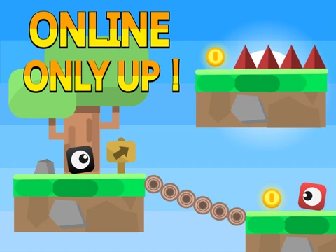 Screenshot of ONLINE ONLY UP 修正 game showing the character climbing