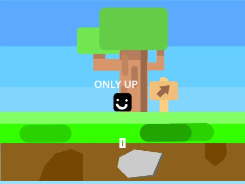 Only Up game screenshot showing vertical platform climbing gameplay