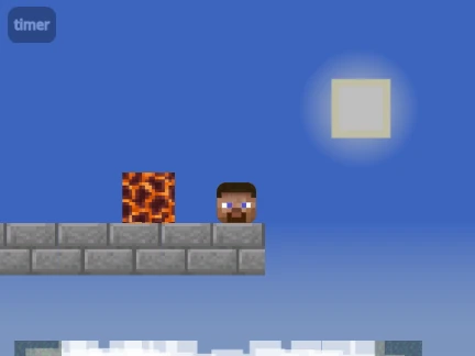 Only Up Minecraft Remix gameplay showing creative block obstacles and climbing challenges
