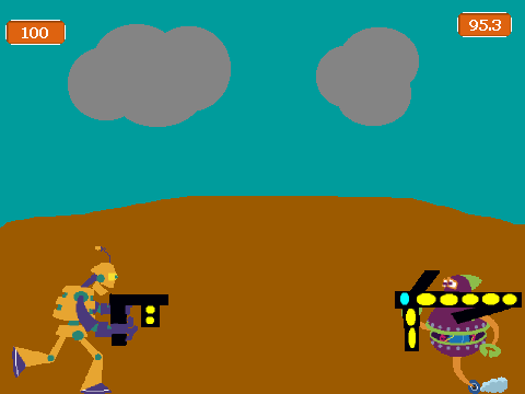 Robot Warz game logo cover image featuring a mech for free online play
