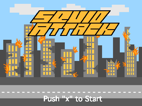 Squid Attack Sky Does Minecraft Fan Game logo - blocky adventure with squid enemies