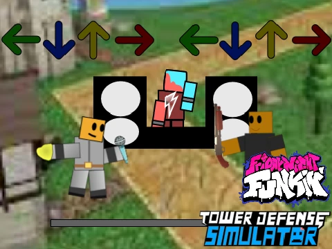 TDS × FNF 2 Only Up Week 3 game logo featuring tower defense and rhythm game fusion elements