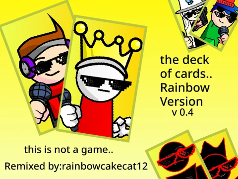 Rainbow deck of cards climbing game logo