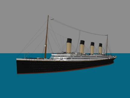 Titanic sinking game screenshot showing ship climbing challenge to bridge