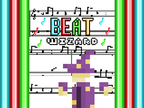 Logo for BEAT Wizard, a magical themed 3-key online rhythm game