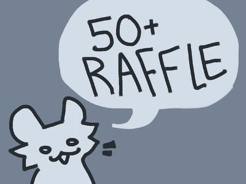 Logo for the archived Closed 50 Follower Raffle community event