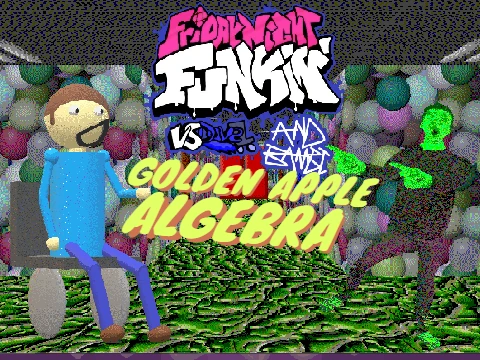 FNF Algebra rhythm game screenshot featuring chaotic arrows