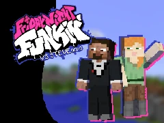 Logo for the outdated Friday Night Funkin mod vs Steve and Alex from Minecraft
