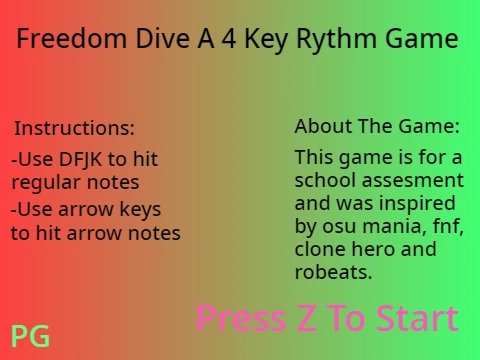Freedom Dive 4 Key Rythm Game Trainer