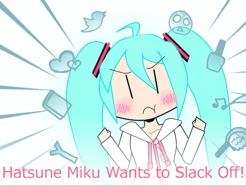 Hatsune Miku Wants to Slack Off character logo and cover