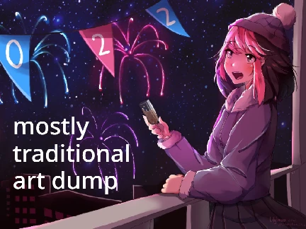 Art gallery collection featuring Inktober drawings, osu! fan art, and character artworks