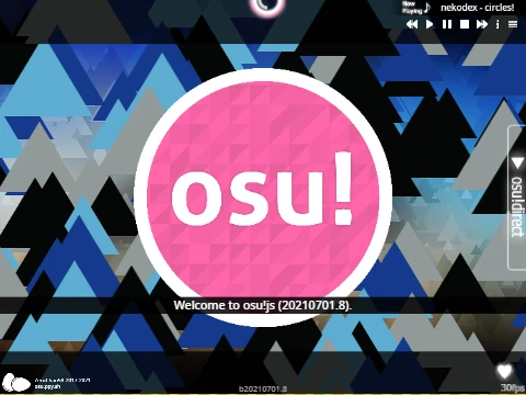 osu js Stable Rewrite fan remake logo