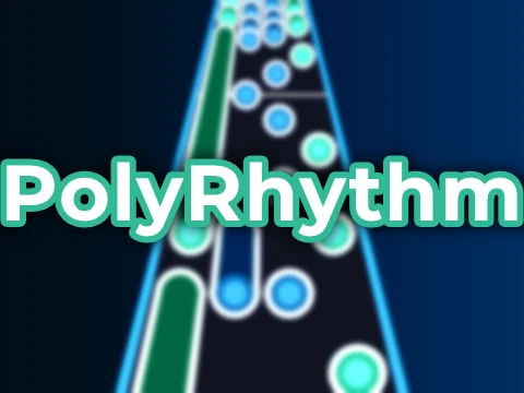 PolyRhythm Rhythm Game cover art featuring music notes