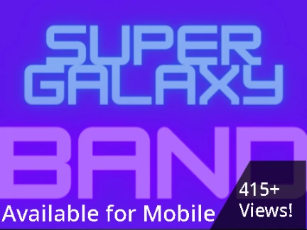 Super Galaxy Band game cover, featuring a mix of rhythm and adventure elements