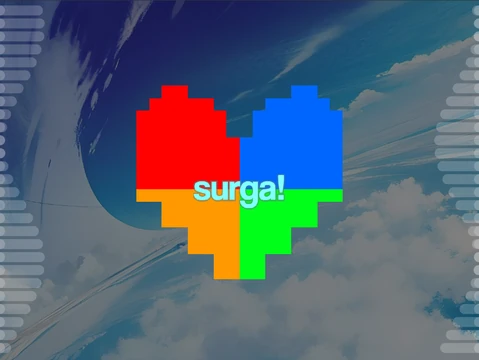 Logo for the Surga! rhythm game