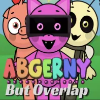 Abgerny But Overlap Game Logo featuring Sprunki and Abgerny characters merging