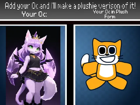 Original character to plushie transformation tool logo