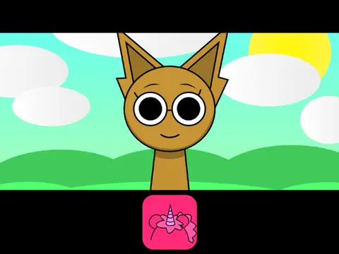Interface screenshot of the Sprunki OC test player featuring various fan-made characters