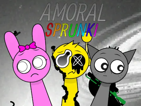 Amoral Sprunki official project dark rhythm game cover
