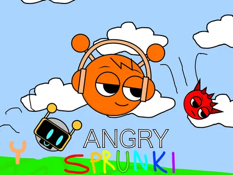 Angry Sprunki Game Cover - Horror Mod Edition