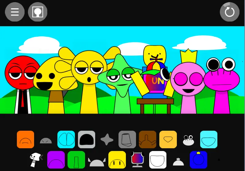 Awesome Sprunki Gameplay Screenshot - New Characters and Horror Elements