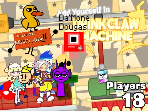 Logo for Ay in Drink Claw Machine Remix featuring multiplayer claw machine gameplay