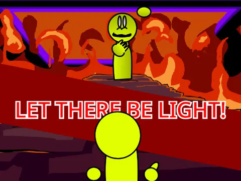 Logo for the AYS - Let There Be Light music remix project featuring Giggle and Glaggle OCs