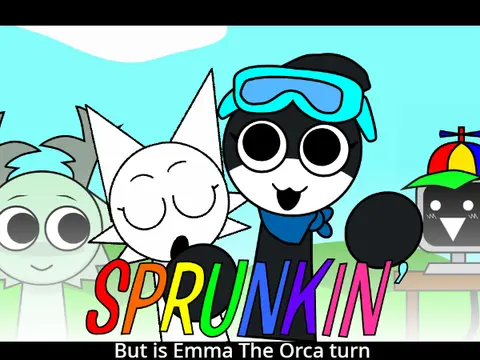 AYS Sprunkin featuring Emma the orca killer whale character in Sprunki gameplay