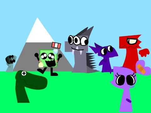 Ays to Sprunki World Ays Remix game logo featuring Violet character with bandaid