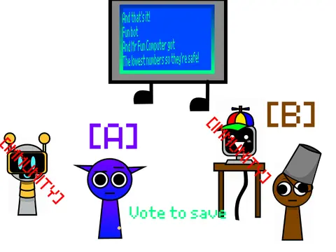 Battle for Sprunki Land game cover showing Sprunki characters in strategic battle formation