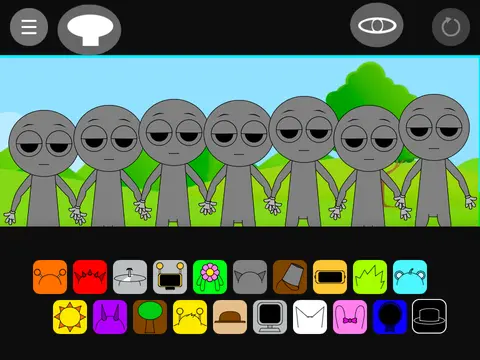 Official artwork for benjixscarllet sprunki modded game showing custom characters