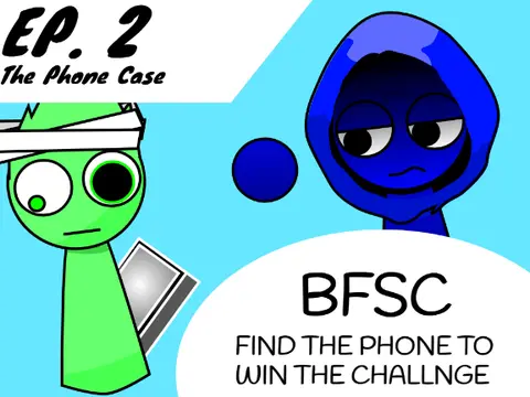Logo for the animated short BFSC 2 The Phone Case featuring various Sprunki characters
