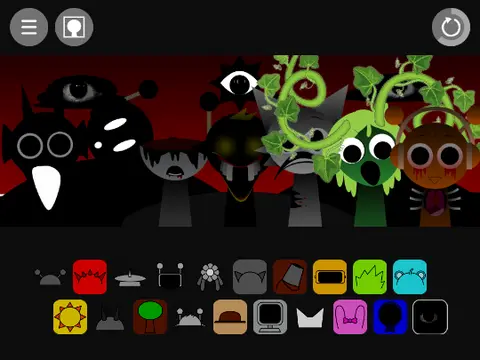 Black Liquid Mod Game Logo - Dark Version of Sprunki Characters