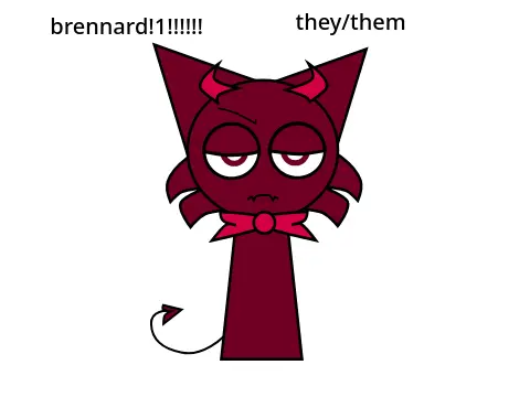 Brennardbargundy Sprunki original character art showing red-colored design