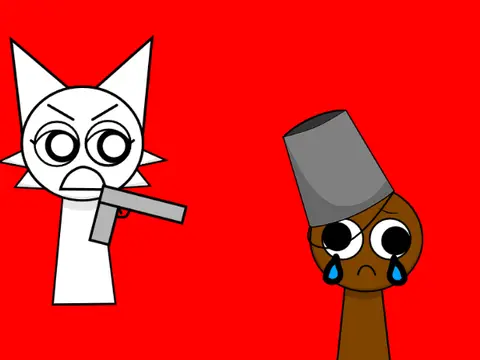 Sprunki meme game logo featuring fast-food parody elements