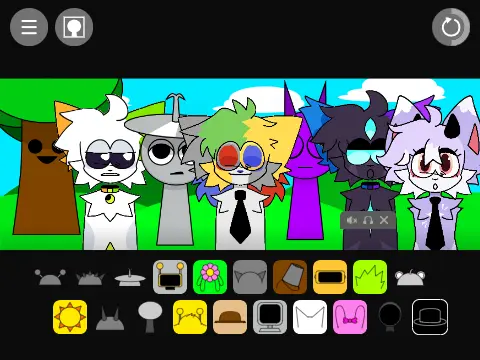 Cattmuz Sprunki Incredibox Game Logo - Colorful Sprunki Characters