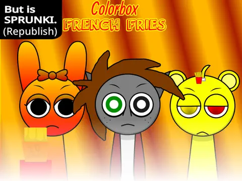 Colorbox French Fries But Is Sprunki Reposted game cover featuring colorful food elements