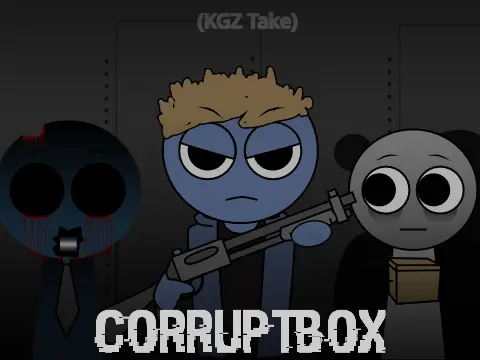 Official Corruptbox But Sprunki game logo featuring hybrid characters