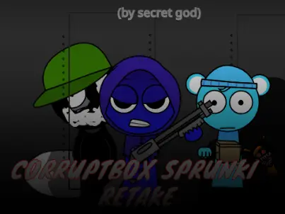 Official logo for Corruptbox but Sprunki Retake with Clala game featuring unique character designs