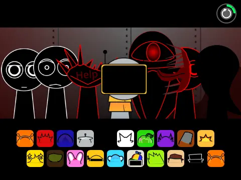 Official logo for Corruptbox but Sprunki Retake SB3 File Found game featuring iconic Sprunki characters with corruptbox elements
