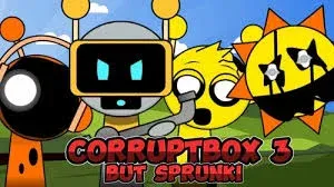 Corruptbox 3 and Sprunki Crossover Game Logo