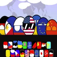 Countryballs Sprunki Retake Game Logo featuring political parody characters