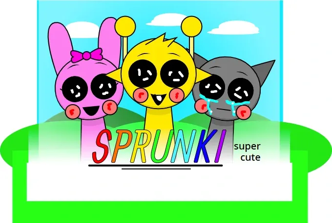 Cute Sprunki character with big eyes and happy expression