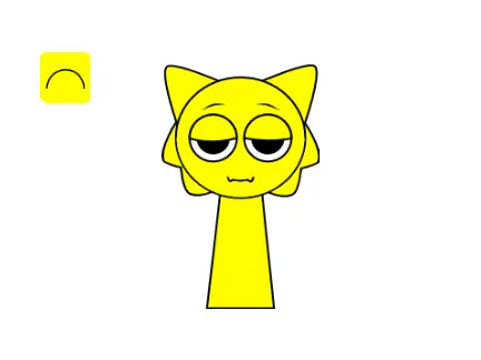 Pixel art logo for the Deric Yellow Sprunki Original Character mod