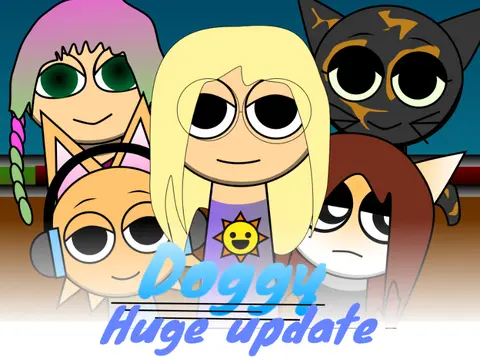Logo for the Doggy Sprunki Mod horror music game