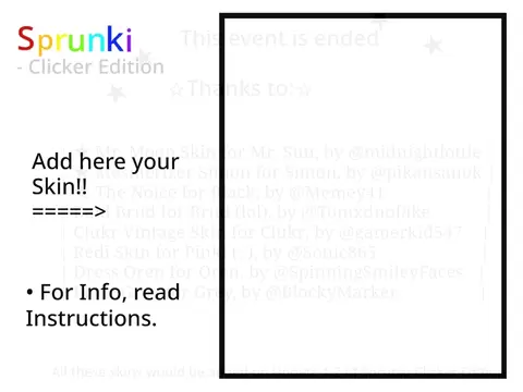Winning skins from the Sprunki Clicker Evolution design contest